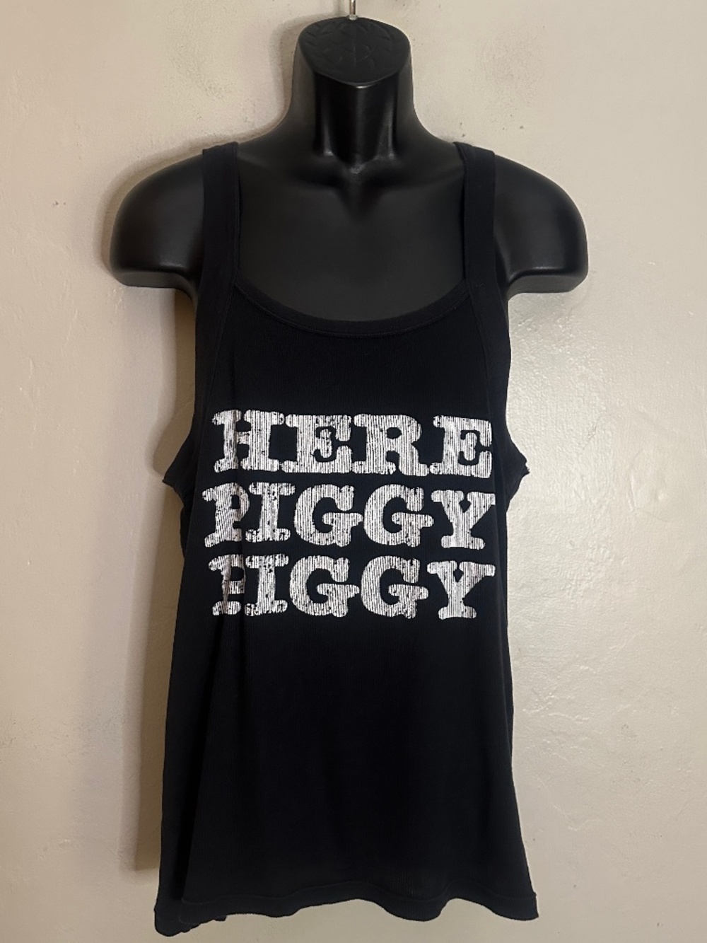 Here Piggy Piggy String Tank Top XL Gently worn 100% cotton ribbed